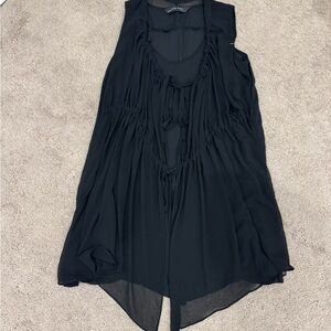 Extreme cool girl black tie up slouchy relaxed dress from Zara - medium - chic